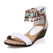 Leather Wedge Heel Sandals With Beading Party / Evening Shoes (More Colors)