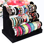 There Layers Plastic And Flannel Women's Jewelry Box