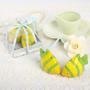 Lovely Yellow Fish Shaped Ceramic Salt & Pepper Shakers