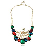 Elegant Colorful Peafowl Alloy with Rhinestone Women's Necklaces