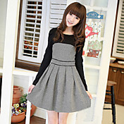 Women's Tweed Houndstooth Pleated Dress 