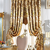 (One Panel) Traditional Jacquard Floral Magnificent Faux Silk Energy Saving Curtain 