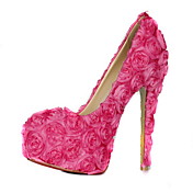 Satin Stiletto Heel Pumps With Satin Flower Wedding Shoes (More Colors)