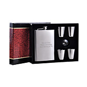 Personalized 6-pieces Quality Stainless Steel 8-oz Flask Gift Set