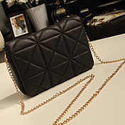 Lady's Fashion Check Chain Crossbody Bag