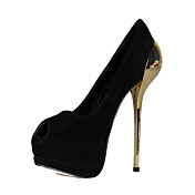 Suede Stiletto Heel Peep Toe Pumps Party / Evening Shoes