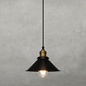 60W Retro Pendant Light with Metal Umbrella Shade in Old Factory Style