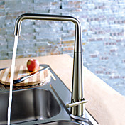 Contemporary Solid Brass Kitchen Faucet - Nickel Brushed Finish