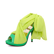 Stylish Leatherette/Silk Stiletto Heel Sandals With Buckle  Party / Evening Shoes(More Colors)