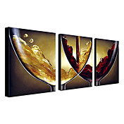 Hand-painted Oil Painting Abstract Wine Oversized Landscape Set of 3