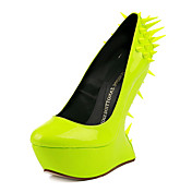 Special Patent Leather Wedge Heel Closed Toe Pumps Party / Evening Shoes