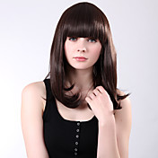 Capless Long Full Bang High Quality Synthetic Brown Wavy Wings