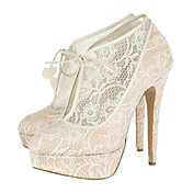 Elegant Lace Stiletto Heel Closed Toe With Platform Party / Evening Shoes