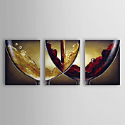 Hand-painted Oil Painting Abstract Wine Oversized Landscape Set of 3