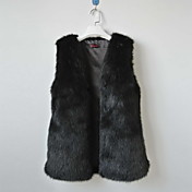 Fashionable Collarless Faux Fur Casual/Party Vest(More Colors)