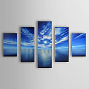 Hand Painted Oil Painting Landscape Sea with Stretched Frame Set of 5 1306-LS0318