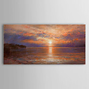Oil Painting Meseum Quality Original Famous Landscape Sunset Seashore Orange Scheme Canvas Painting Gallery Wrapped