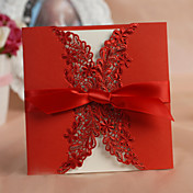 Pretty Floral Cut-out Wedding Invitation With Bowknot (Set of 50)