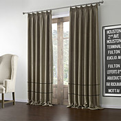 (Two Panels) Modern Polyester Cotton Blend Blackout Curtains
