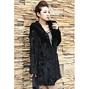 Long Sleeve Hood Faux Fur Casual/Party Coat