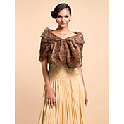 Delicate Faux Fox Fur Party/Evening Shawl/Wrap