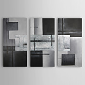 Hand-painted Abstract Oil Painting with Stretched Frame - Set of 3
