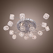 20W G4 Iron and Aluminum Flush Mount Light with Crystal and Cylinderical Shades