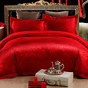 4-Piece Wedding Style Jacquard Duvet Cover Set