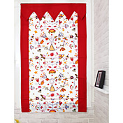 Hot Red Printing Cotton Roman Shade With Valance