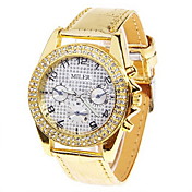 Women's PU Quartz Movement Glass Round Watch(More Colors)