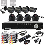Ultra 8CH D1 Real Time H.264 CCTV DVR Kit(8pcs 420TVL Night Vision CMOS Cameras, Outdoor and Indoor)