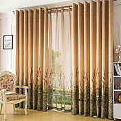 Champagne Flowers Energy Saving Curtain Panel