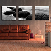 Stretched Canvas Art Landscape Sea Stones Set of 3