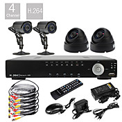 Ultra 4CH Real Time H.264 600TVL High Definition CCTV DVR Kit (4 Waterproof Day Night CMOS Cameras)