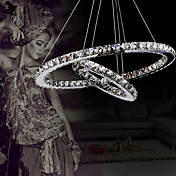 Luxury Modern Crystal LED Pendant with Unique Two Rings