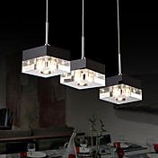 Italian-Style Minimalist 3 Light Pendant with Transparent Shade