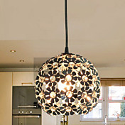Modern Minimalist 1 Light Pendant with Crystal Shade in Globular