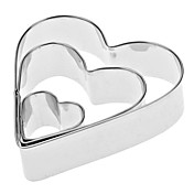 Heart Shaped Stainless Steel Cookie Cutters Set (3-Pack)