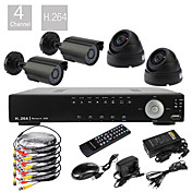 4CH D1 Real Time H.264 High Definition CCTV DVR Kit (4 600TVL Waterproof Day Night CMOS Cameras)