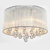 Modern Delicate  Crystal 4 Light Flush Mount With Transparent shade