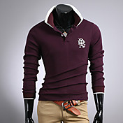 INMUR Screen Color Double Collars Long Sleeve Shirt