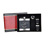 Personalized 4 Pieces Stainless Steel 6-oz Flask Gift Set