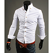 Pure Color High Collar Shirt