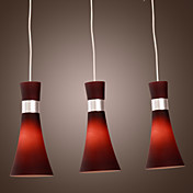 Stainless Steel 3-Light Pendant Light Streamline Dedigned (Purple)