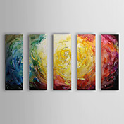 Hand Painted Oil Painting Abstract With Stretched Frame Set of 5 1308-AB0573