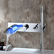Sprinkle® by Lightinthebox - Chrome Finish Color Changing Wall Mount Tub Faucet With Hand Shower