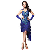 Performance Dancewear Polyester With Sequins And Rhinestone Latin Dance Dress for Ladies(More Colors)