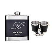 Personalized 4 Pieces Stainless Steel 6-oz Flask Gift Set