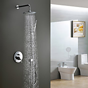 Contemporary Shower Faucet with 8 inch Shower Head + Hand Shower