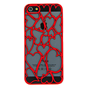 Claret Heart-shaped Hollow Carved Hard Case For iPhone 5